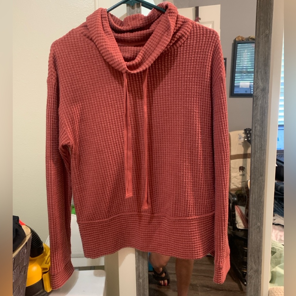 Z-supply Cozy Waffle Knit Cowl Neck Sweater